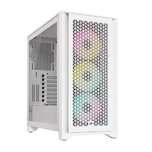 Gabinete Corsair 4000D Airflow ARGB, com AF120 Elite, Branco, Mid-Tower, Vidro